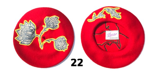 Crimson Floral Hat