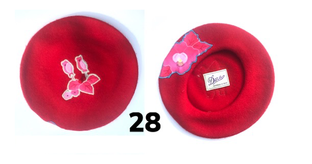 Bright Red Floral Hat